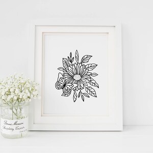 Flower Butterfly Embroidery Pattern Flower Embroidery Floral Pattern ...