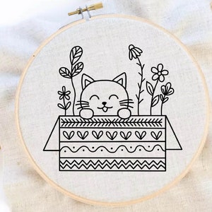 Cat Embroidery Pattern Cat Sampler Embroidery Kitten Embroidery Pattern Cute Cat Embroidery PDF