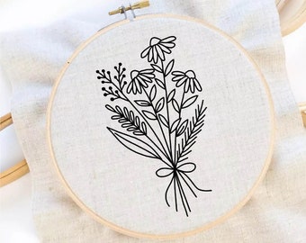 Flower Embroidery Pattern Bouquet Embroidery Floral Embroidery Pattern Flower Hand Embroidery PDF Instant Download