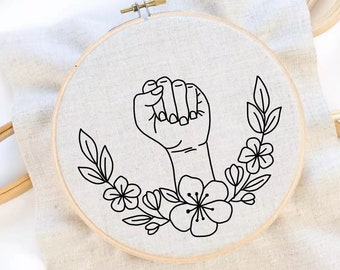 Feminist Embroidery Pattern Girl Power Embroidery Feminism Hand Embroidery Pattern Embroidery Pattern Instant Download