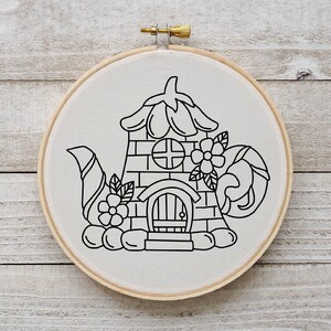 Tea Pot House Embroidery Pattern Cute Tea Pot Hand Embroidery Flower Tea Pot Hand Embroidery Pattern PDF Instant Download