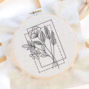 花の刺繍パターン 花のフレーム刺繍ブーケパターン 花の手刺繍パターン 刺繍 PDF