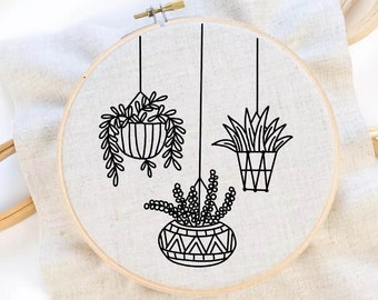 Plants Hand Embroidery Pattern Botanical Embroidery Sample Embroidery Pattern Leaf Embroidery Pattern PDF Instant Download