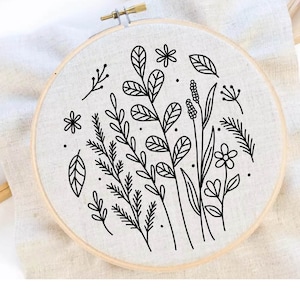 Plants Hand Embroidery Pattern Botanical Embroidery Wildflower Embroidery Pattern Plants Embroidery Pattern PDF