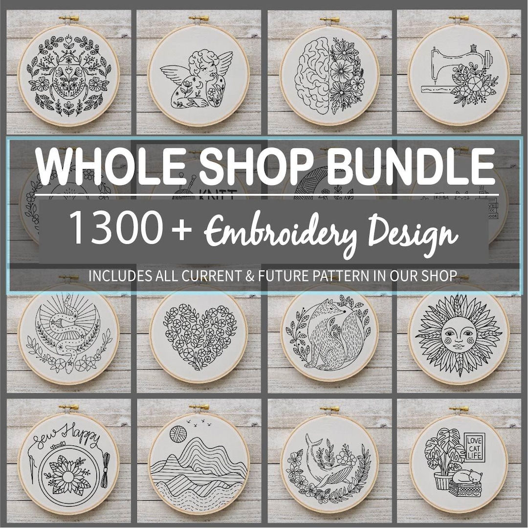 Whole Shop Bundle, Hand Embroidery Pattern,embroidery Bundle Pack ...