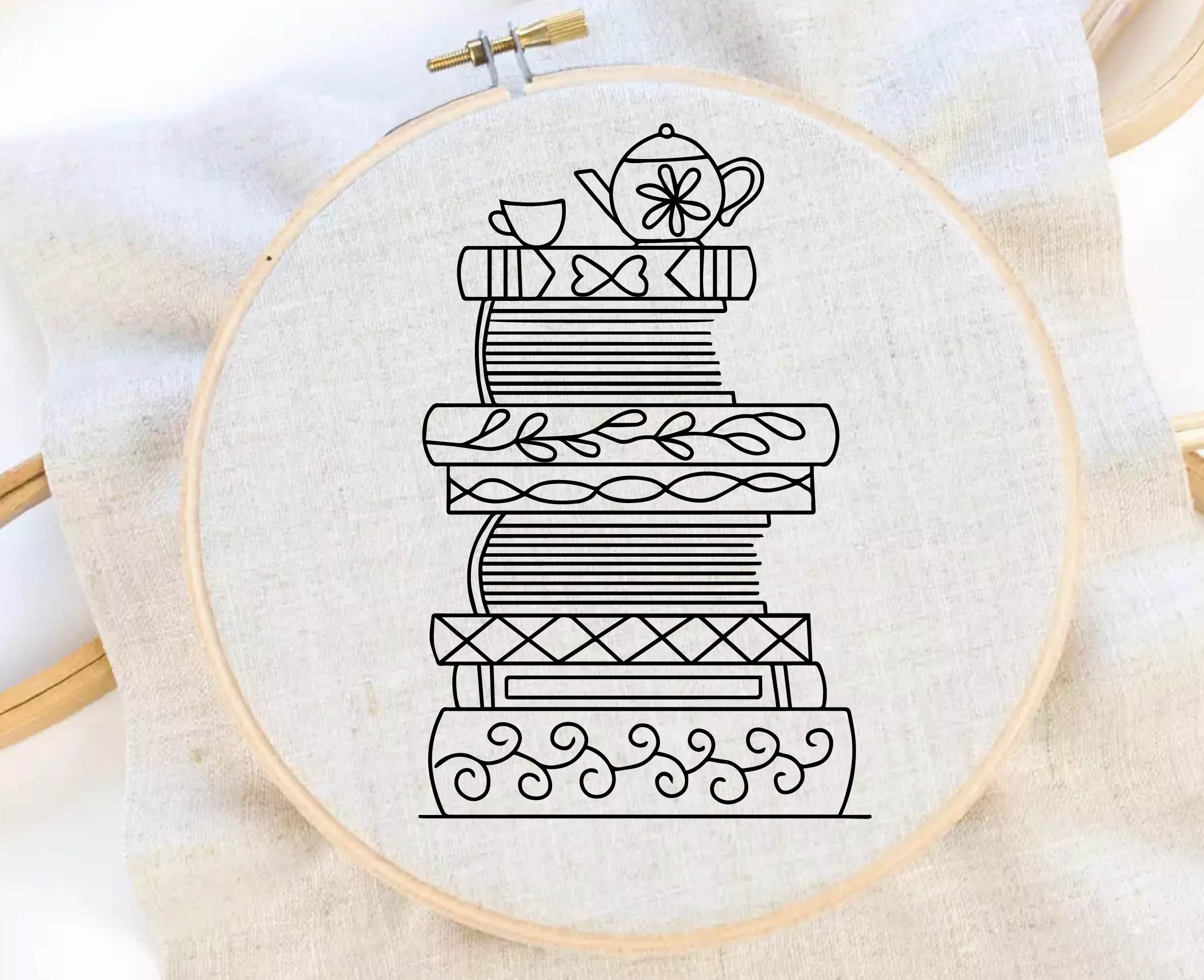 Stack of Books Embroidery Pattern Reading Embroidery Sampler Pattern Hand  Embroidery Pattern Instant Download PDF 