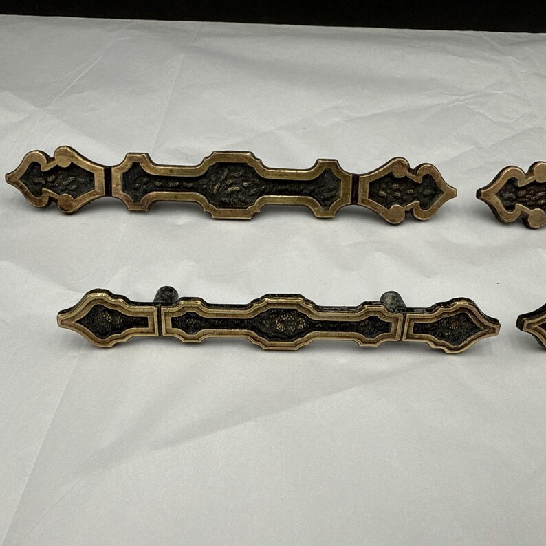 VTG Spanish Gothic Ornate Brass Drawers Handles Pulls Japan Allison Lot ...