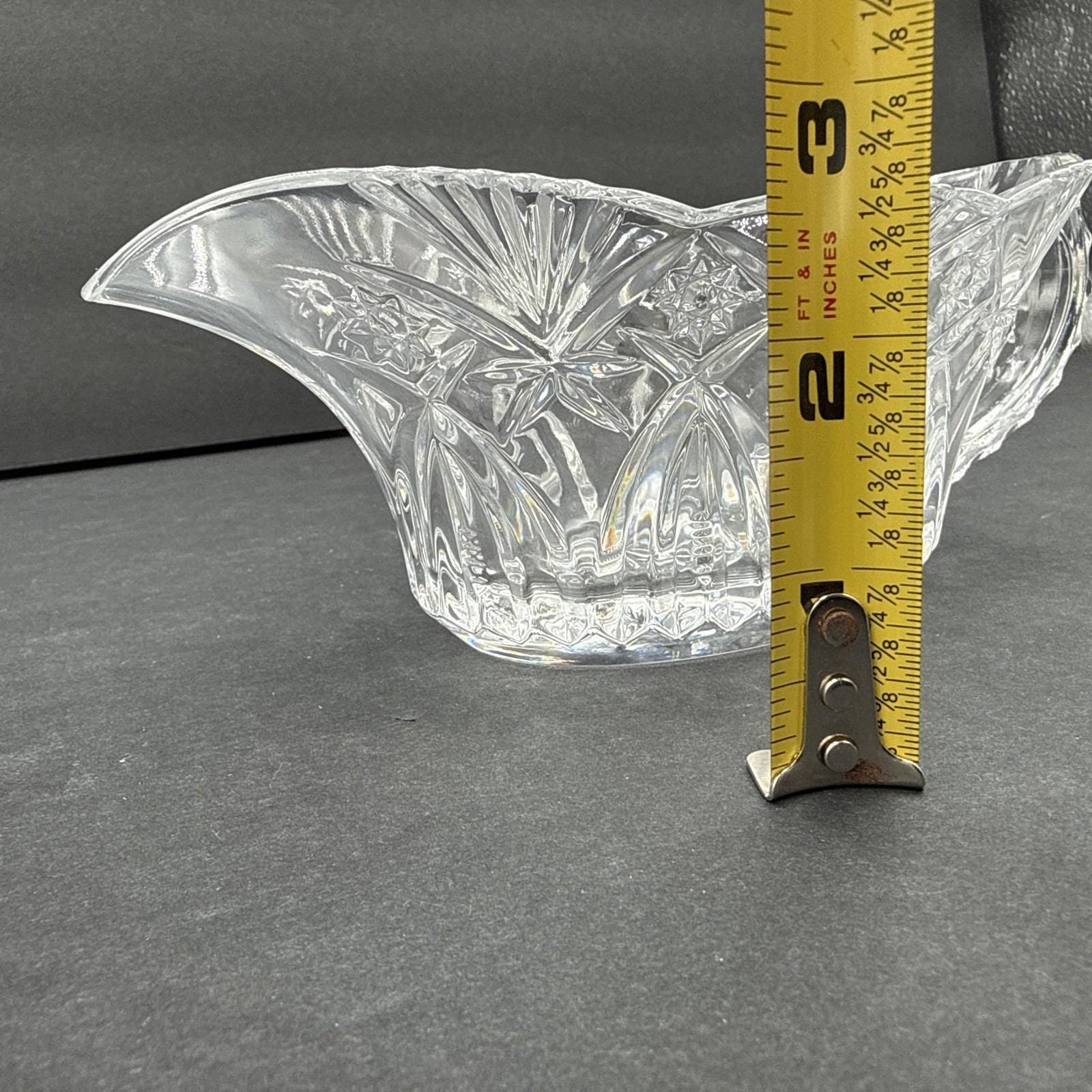 Vtg J.G. Durand Lead Crystal Gravy Sauce Boat France Clear NEW in