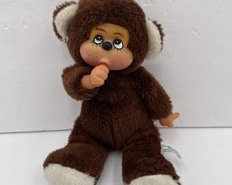 Vtg Daumen lutschen braun Affe Plüsch 1970's Atlanta Neuheit Gerber Produkte
