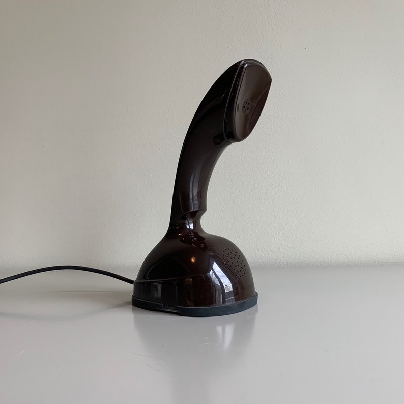 Space age 60s Ericofon vintage Telephone from the Sixties design by Ericson Sweden Brown color Dutch PTT Sverige Decor Home
