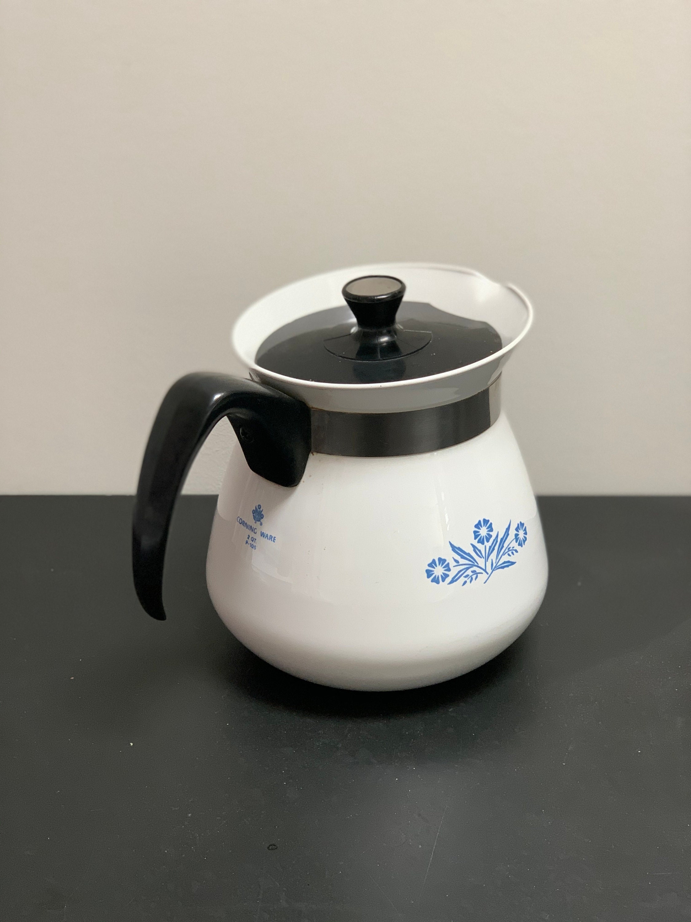 Corning Ware Blue Cornflower Vintage Thee or Coffee Pot. Design Kitchen  Home Cooking Sixties Coffee Pyroflam Decor Living 