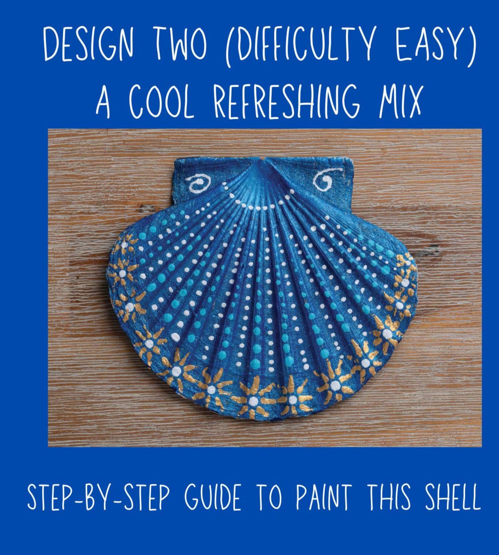 Painted Scallop Shell Pattern, Digital Download, Instant Shell Art ...