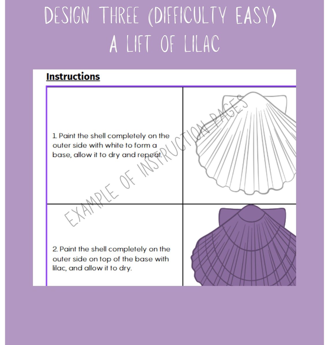 Painted Scallop Shell Pattern, Digital Download, Instant Shell Art ...