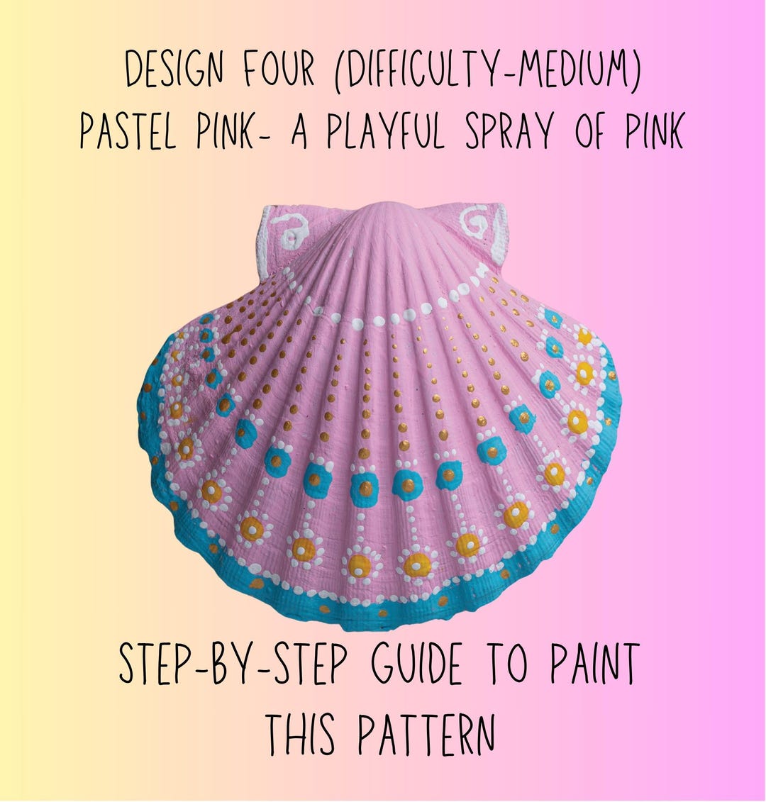 Painted Scallop Shell Pattern, Digital Download, Instant Shell Art ...