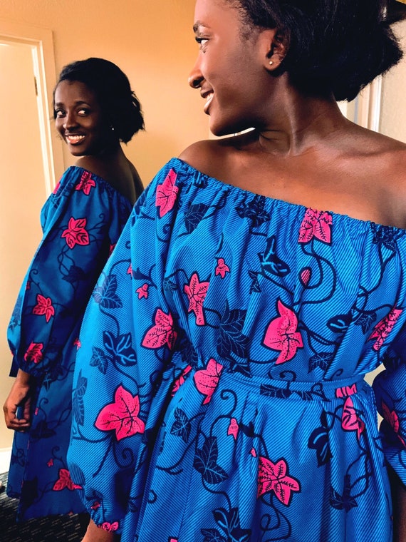 off shoulder dresses african print