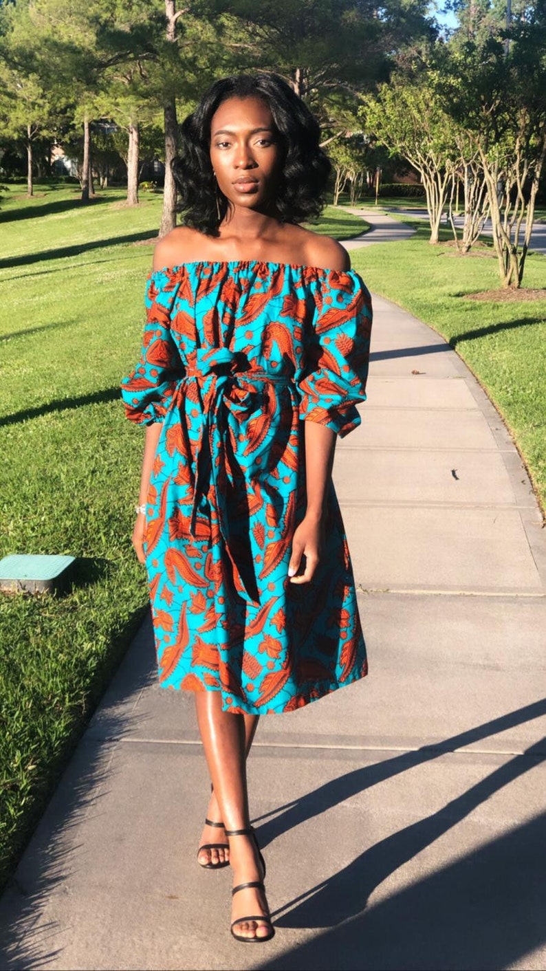 ankara dresses off shoulder