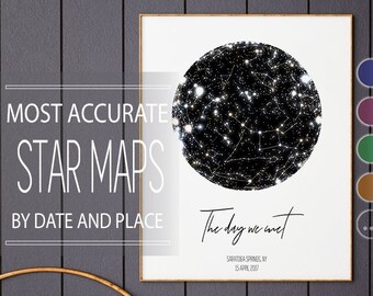 Star Map Print Custom by Date PRINTABLE Star Chart Poster - Etsy