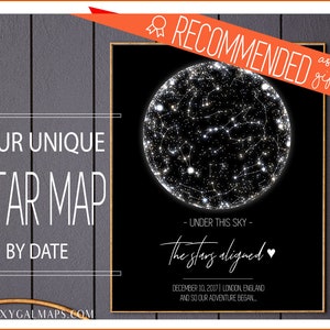 CUSTOM Star Map Print | Anniversary Gift - Night Sky Print | Constellation Print, Personalised Gift | Star Print Poster | Wedding Gift