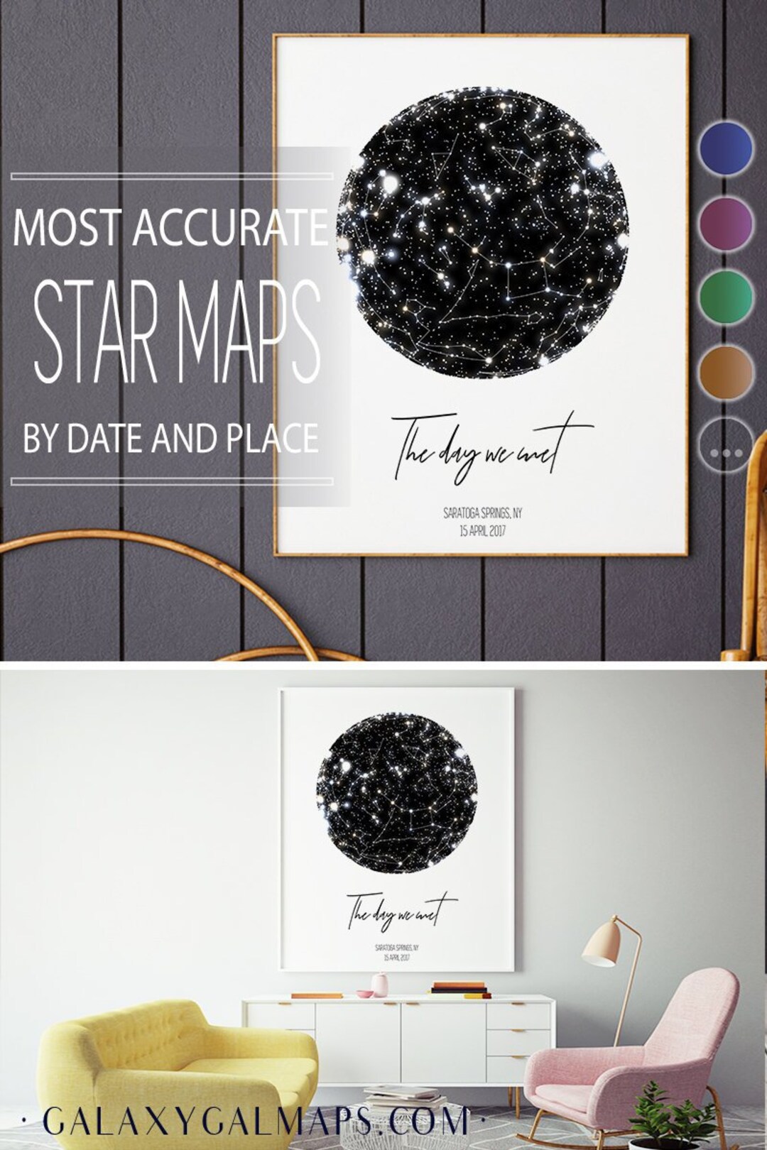 Buy Star Map Print Custom by Date, PRINTABLE Star Chart Poster ...