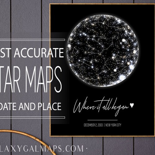 Star Chart Date Location Star Map Print Custom By Date Printable Star Chart Poster | Etsy