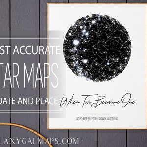 Star Map Print, Star Map By Date Poster, Night Sky Poster Print Zodiac, Night Stars Constellation, Northern Hemisphere Monchrome Print