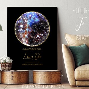 Star Map Print Custom by Date | PRINTABLE Star Chart Poster, Astronomy Gifts Galaxy Art Print ...