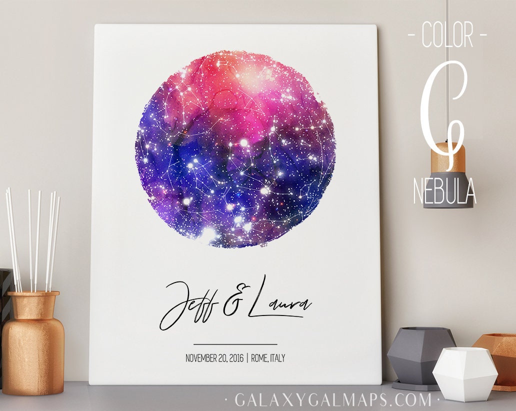 Custom Star Map REAL Night Sky Map Constellation Poster | Etsy Canada