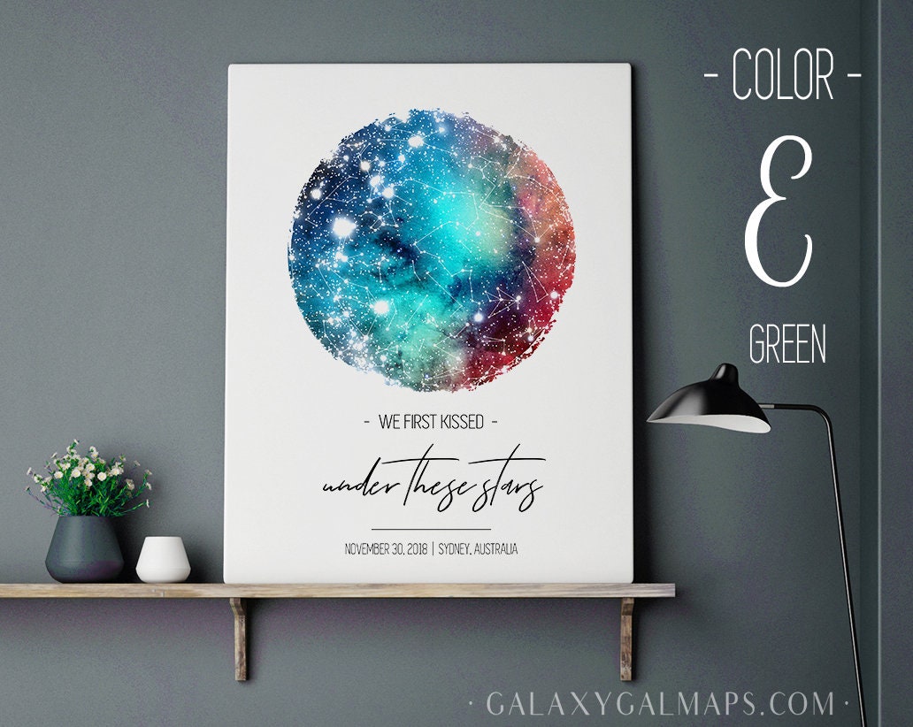 Custom Star Map REAL Night Sky Map Constellation Poster | Etsy Canada