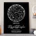 Star Map Print Custom by Date | PRINTABLE Star Chart Poster, Astronomy Gifts Galaxy Art Print ...