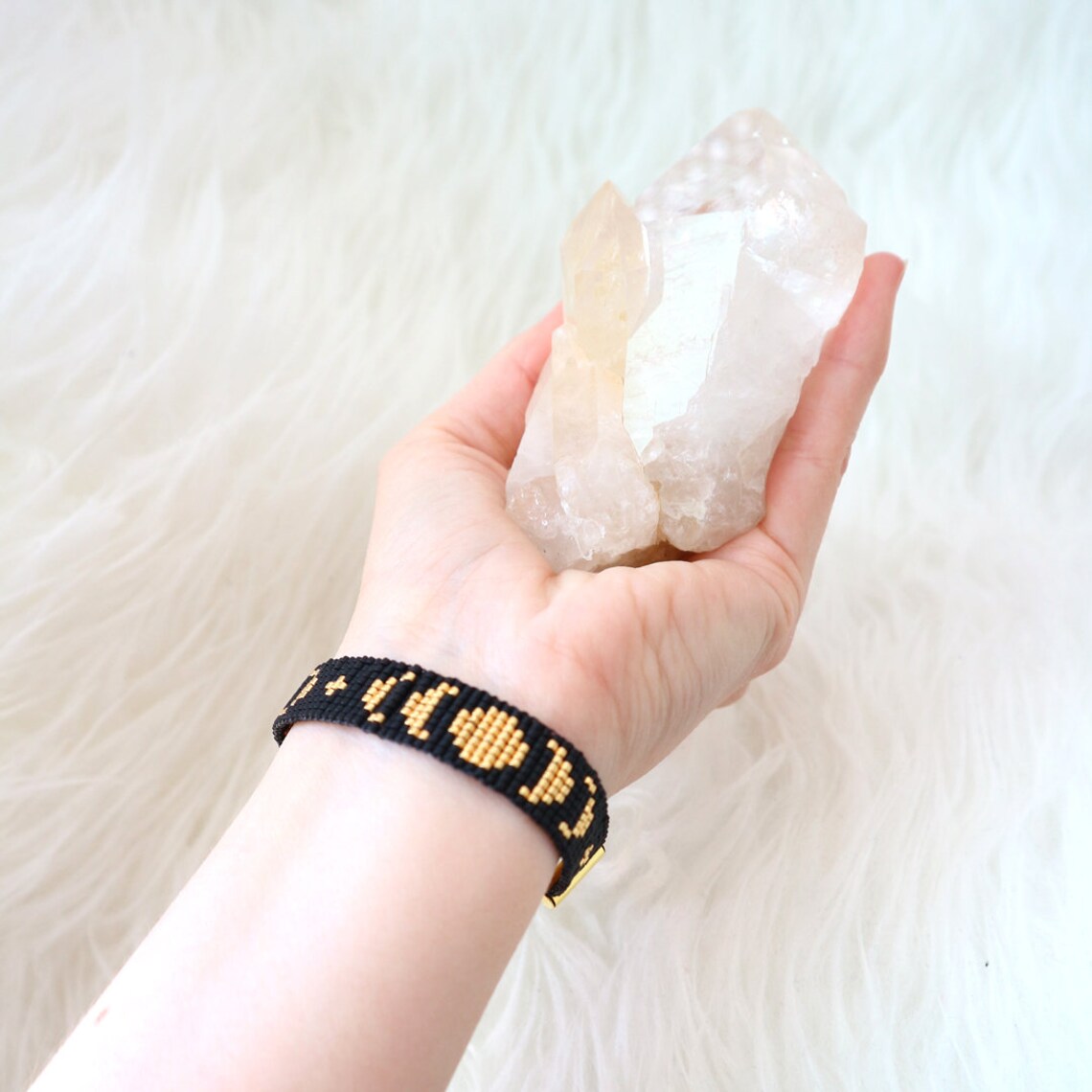 Moon phases loom beaded bracelet made to order Miyuki beads Etsy