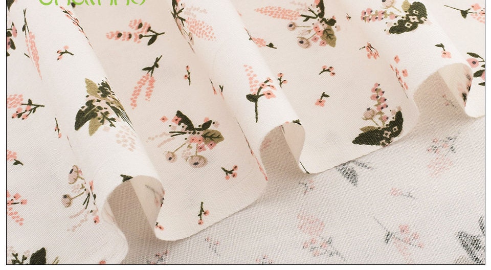 100% Cotton Fabric. Small Flowers on White Dress Fabric Material - Etsy UK