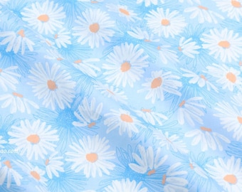 100% Cotton fabric . Pastoral flowers,   Daisy print . Check pink 3 mm gingham sewing. Priced by 1/2 metre.