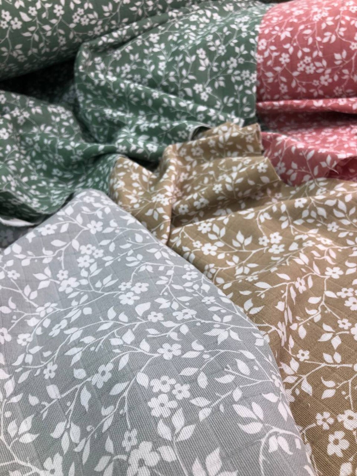 Floral Muslin Fabric Plain Muslin Fabric. Floral Print Etsy UK
