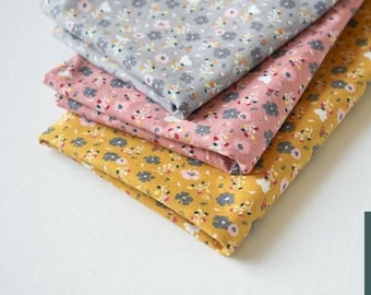 Floral Flannel Winceyette Fabric 100% Cotton Soft Brushed Flannelette 145 cm Wide .