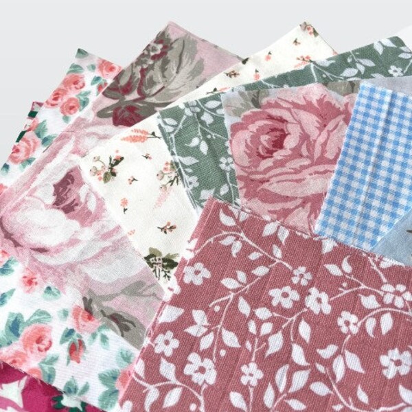 30 Piece Floral Fabric Mixed Colours 6.6″ Charm Squares. 100% Cotton Fabric.