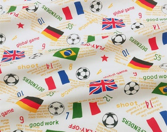 Football Fabric, 100% Cotton fabric . Boys/ Children's fabric. Prised by  half metre.