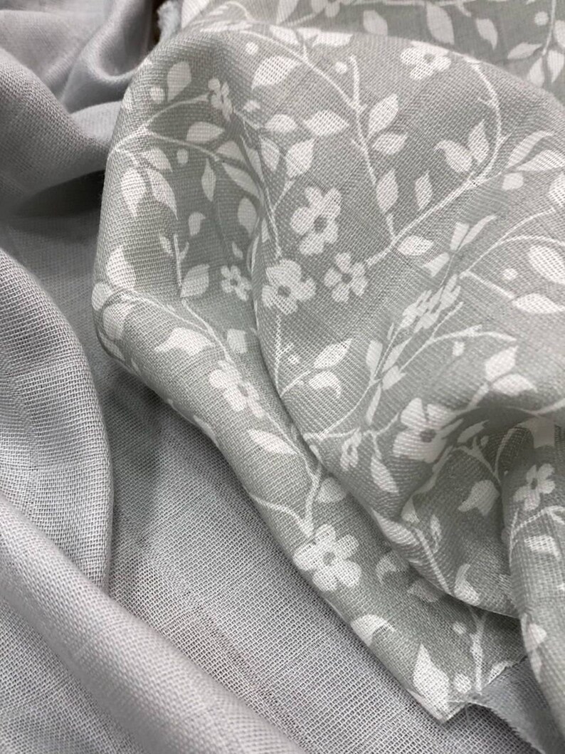 Floral Muslin Fabric Plain Muslin Fabric. Floral Print Etsy UK