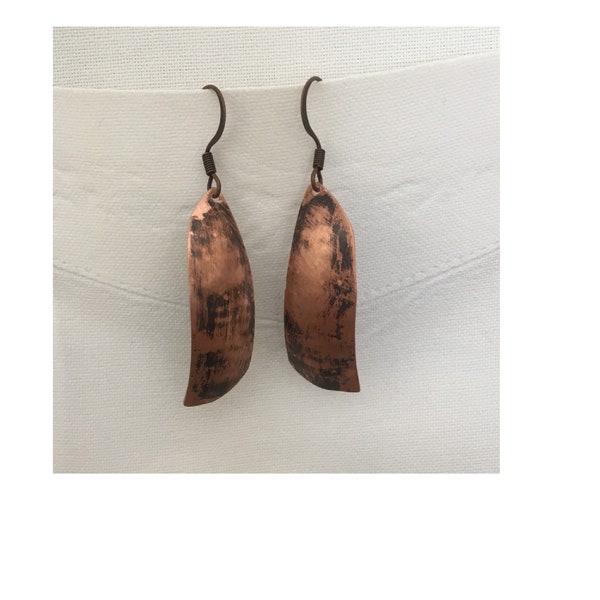 Recycled Copper earrings Made in Vermont