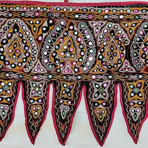 Patchwork Vintage Toran Black Home Decor shops Wall Hanging Traditional Door Hanging