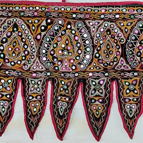 Patchwork Vintage Toran Black Home Decor shops Wall Hanging Traditional Door Hanging