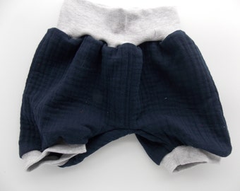 Bloomers, short bloomers, shorts, shorts, muslin, muslin pants, plain, blue, navy