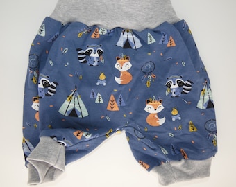 Bloomers, short bloomers, shorts, short pants, trousers, summer pants, fox, forest animals, Indian