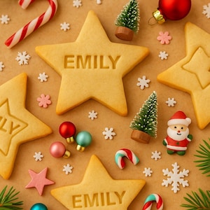 Keksausstecher personalisiert mit als Stern, Weihnachten, Keksform, Ausstechform, , Geschenk, Kekese backen, Mädchen, Jungs, Kinder backen,