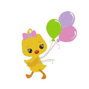 Küken Stickdatei in 3 Größen 7.5,10,13 cm, Ostern Stickdatei, Henne Stickdatei