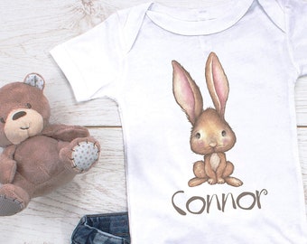 Baby Body Hase personalisiert, Baby Body, Baby Name, Geschenk zur Geburt, Geburtstagsgeschenk Baby, Jungen Geschenk,