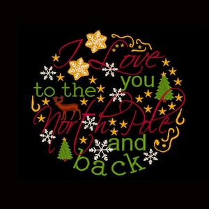 CHristmas Embroidery Design 4 Sizes , 4,5,6,7 Inch, Christmas Embroidery
