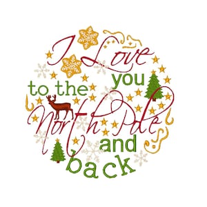 CHristmas Embroidery Design 4 Sizes , 4,5,6,7 Inch, Christmas Embroidery