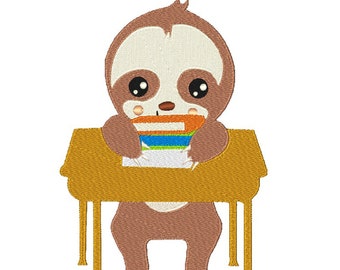 Sloth Embroidery Design 4 Sizes , 4,5,6,7 Inch