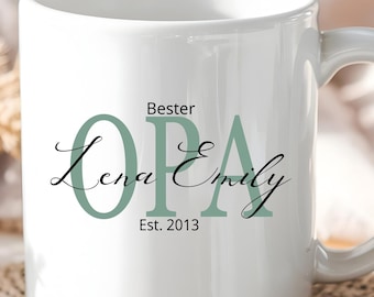 Grandpa mug personalized, ceramic, plastic cup enamel mug desired name, personalized, gift, office