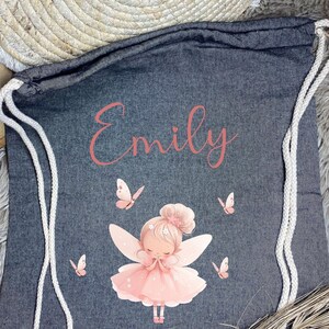 Personalisierter Turnbeutel kleine Fee, personalisiert  für Kinder, Sportbeutel, Kinderbeutel, Geburtstagsgeschenk, Einschulung,Kindergarten